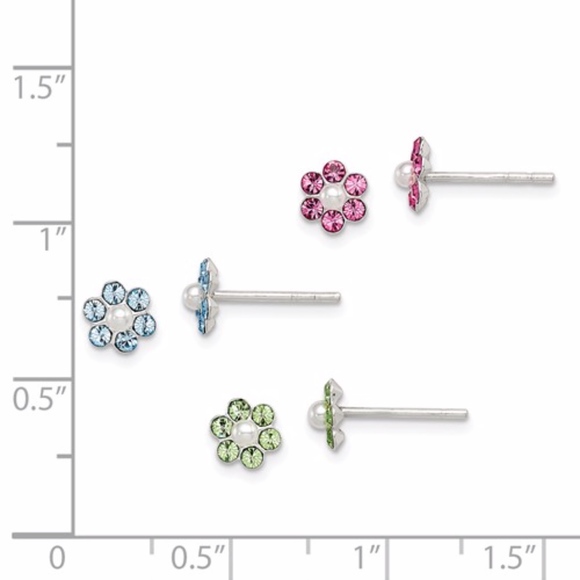 3pc Set Flower Earrings - Picture 5 of 5